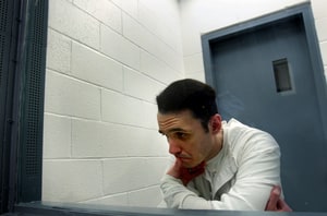 Grady, AR, U.S. - October 19, 2010 - Arkansas Death Row inmate Damien Echols, who has been on death row for 16 years, since his 1994 conviction for the triple murder of three 8-year-old West Memphis boys.