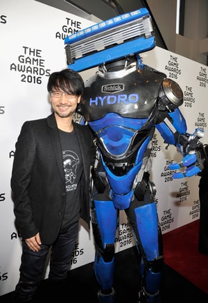 Hideo Kojima with the Schick Hydrobot