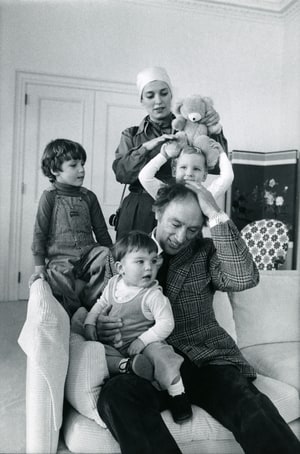 Portrait of the Prime Minister with his wife, Margaret Trudeau, and their sons, Justin, Michel, and Alexandre Emmanuel 'Sacha' (L-R) at the official residence, 24 Sussex Drive, in the New Edinburgh neighborhood of Ottawa, Ontario.