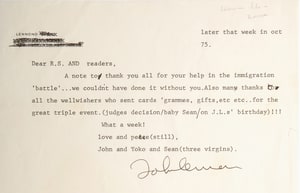 john lennon jann s wenner letter 1975 yoko three virgins deportation
