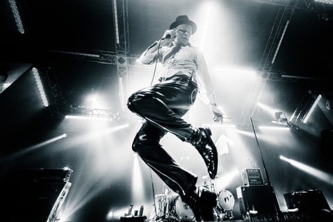 GORDON DOWNIE, lead singer of Canadian rock band Tragically Hip performs on stage at Air Canada Centre in Toronto.