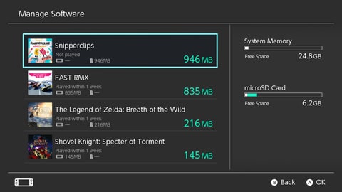 Downloaded games will automatically install to the microSD card if you're using one