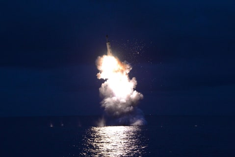 In this undated photo distributed on Thursday, Aug. 25, 2016, by the North Korean government, a missile is launched at an undisclosed location in North Korea. Independent journalists were not given access to cover the event depicted in this image distributed by the Korean Central News Agency via Korea News Service. North Korean leader Kim Jong Un said Thursday, Aug. 25, 2016, that his country had achieved the