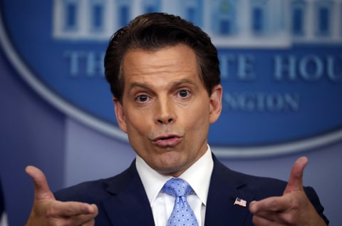 New White House communications director Anthony Scaramucci speaks to members of the media in the Brady Press Briefing room of the White House in Washington, Friday, July 21, 2017.