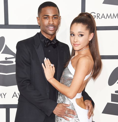 Big Sean and Ariana Grande arrive at the 57th Annual GRAMMY Awards at Staples Center on February 8, 2015 in Los Angeles, California.