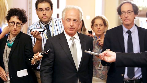 WASHINGTON, DC - JULY 13: Senate Foreign Relations Committee Chairman Bob Corker (R-TN) leaves a meeting where a new version of a GOP healthcare bill was unveiled to Republican senators at the U.S. Capitol July 13, 2017 in Washington, DC. The latest version of the proposed bill aims to repeal and replace the Affordable Care Act, also knows as Obamacare. (Photo by Chip Somodevilla/Getty Images)