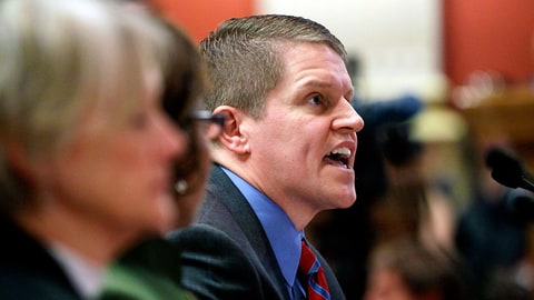 Former ATF Special Agent David Chipman delivers remarks arguing for gun control, at a hearing at which Democratic lawmakers pushed for new gun legislation measures, at the state Capitol in Denver, Tuesday Feb. 12, 2013. The bills are the latest responses to the mass shootings at an Aurora movie theater and a Connecticut elementary school, events that have heightened the national discussion on gun†control and mental illness. (AP Photo/Brennan Linsley)