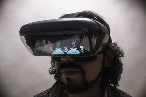 Wearing Lenovo and Disney's AR headset
