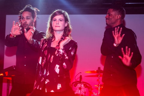 Heloise Letissier performs as Christine And The Queens at the Neon Gold showcase at the Empire Garage on March 21, 2015 in Austin, United States.