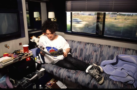 1992. Sacremento, California. Robert Smith Lead Singer Of The English Group Cure Travels On The Tour Bus Between San Fransisco And Sacremento