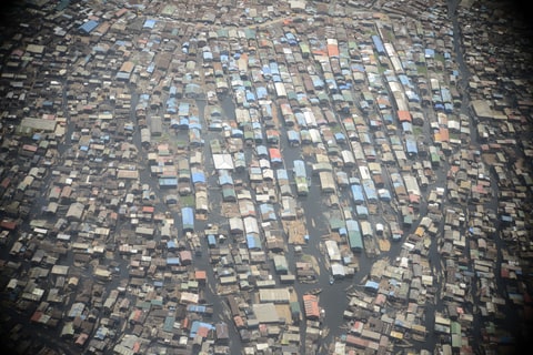 Aerial view of Makoko