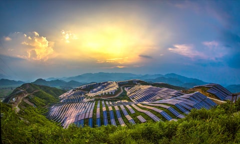 View of Xinyi photo-voltaic power station on August 21, 2016 in Songxi, China.