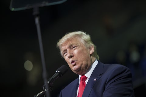 Republican presidential nominee Donald Trump holds a campaign rally on October 10, 2016 in Wilkes-Barre, Pennsylvania. Trump continues his campaign following a town hall style debate against the Democratic nominee Hillary Clinton at Washington University in St. Louis last night.