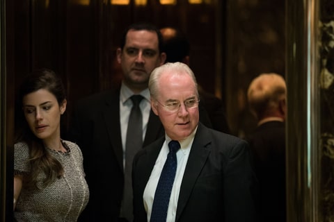 NEW YORK, NY - NOVEMBER 16: Rep. Tom Price gets into an elevator at Trump Tower, November 16, 2016 in New York City. President-elect Donald Trump and his transition team are in the process of filling cabinet positions for the new administration.