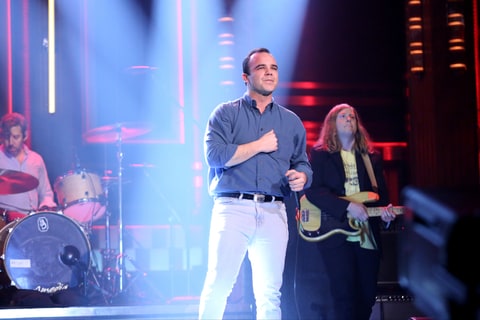 THE TONIGHT SHOW STARRING JIMMY FALLON -- Episode 0621 -- Pictured: (l-r) Gerrit Welmers, Samuel T. Herring and William Cashion of musical guest Future Islands on February 9, 2017