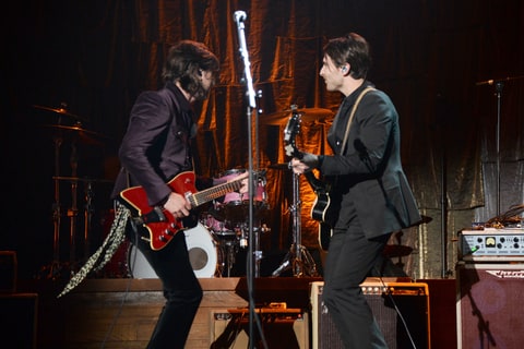Musicians Chase Simpson (L) and Jacob Pillot of the Shelters perform onstage during MusiCares Person of the Year honoring Tom Petty at the Los Angeles Convention Center on February 10, 2017 in Los Angeles, California