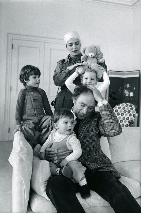 Portrait of the Prime Minister with his wife, Margaret Trudeau, and their sons, Justin, Michel, and Alexandre Emmanuel 'Sacha' (L-R) at the official residence, 24 Sussex Drive, in the New Edinburgh neighborhood of Ottawa, Ontario.