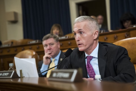 rey Gowdy (R-SC) questions witnesses during a House Permanent Select Committee on Intelligence hearing concerning Russian meddling in the 2016 United States election, on Capitol Hill, March 20, 2017 in Washington, DC.