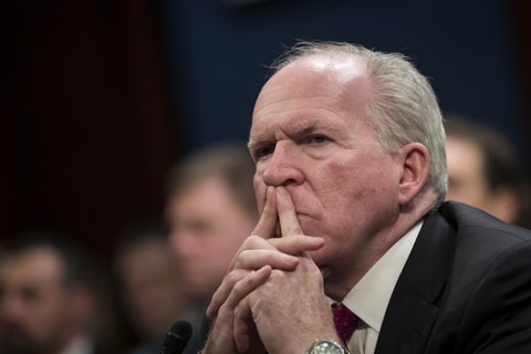 Former Director of the U.S. Central Intelligence Agency (CIA) John Brennan testifies before the House Permanent Select Committee on Intelligence on Capitol Hill, May 23, 2017 in Washington, DC. Brennan is discussing the extent of Russia's meddling in the 2016 U.S. presidential election and possible ties to the campaign of President Donald Trump.