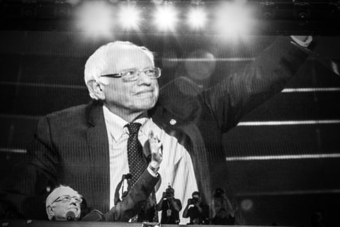 Senator Bernie Sanders at the 2016 Democratic National Convention in Philadelphia, Pennsylvania, July 25, 2016.