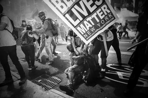 Black Lives Matter at the Unite The Right Rally in Charlottesville VA on 08/12/17