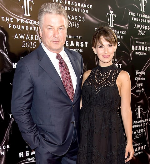 Alec Baldwin and Hilaria Thomas Baldwin attend 2016 Fragrance Foundation Awards at Alice Tully Hall at Lincoln Center on June 7, 2016 in New York City.