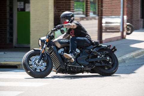 Carey Hart on Indian Scout Bobber