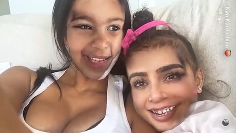 Kim Kardashian and North West face swap