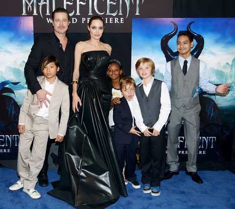 Brad Pitt and Angelina Jolie with children Pax Jolie-Pitt, Zahara Jolie-Pitt, Knox Jolie-Pitt, Shiloh Jolie-Pitt and Maddox Jolie-Pitt