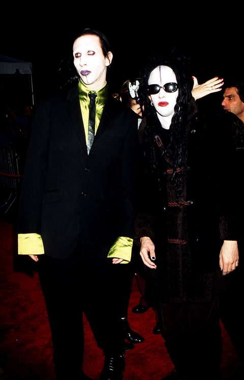 Marilyn Manson together with Twiggy Ramirig at the premiere of Howard Stern's PRIVATE PARTS held at Madison Square Garden, New York City, February 27.