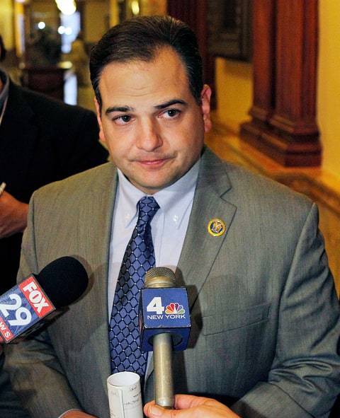 New Jersey Sen. Nicholas P. Scutari, D-Linden, N.J., listens to a question after state senators voted Monday, Dec. 13, 2010, in Trenton, N.J., to force Gov. Chris Christie's administration to rewrite proposed regulations for medical† marijuana. By a 22-16 margin, senators sided Monday with activists who say the regulations are so restrictive that patients who can benefit from marijuana may continue to get it from illegal dealers. (AP Photo/Mel Evans)