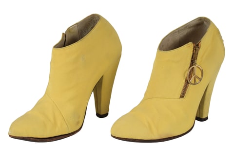 prince sign o the times yellow high-heeled boots