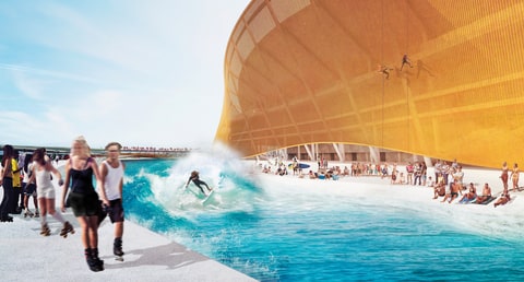 Renderings of the Washington Redskins Stadium.