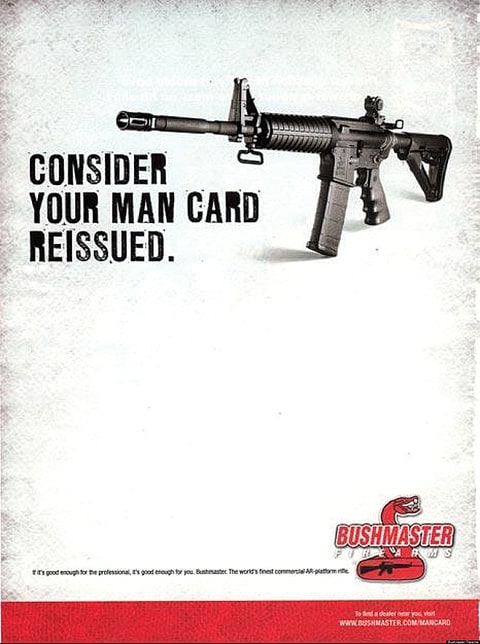 Gun-makers advertise the AR-15 as a symbol of manhood.