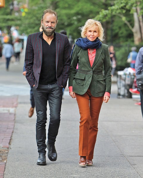 With his wife of 24 years, Trudie Styler.