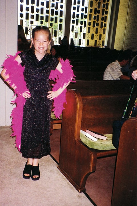 Age nine, posing for an early performance
