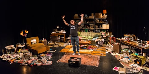 Erik Jensen in “How to be a Rock Critic.” Written by Jessica Blank and Jensen, performed by Jensen and directed by Blank.