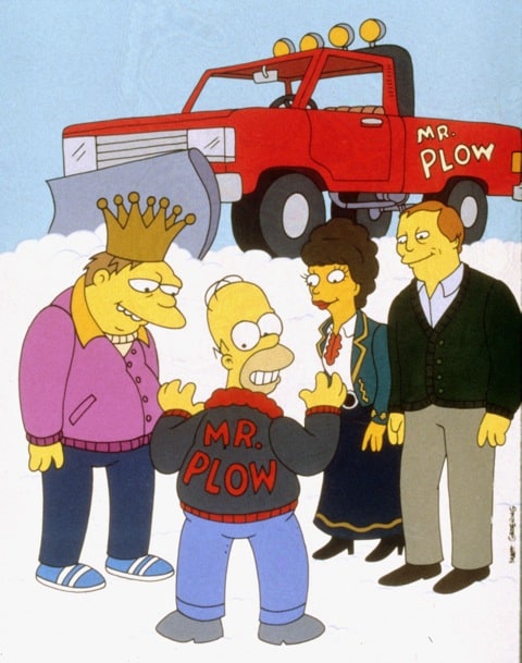 Homer Simpson and his snow plow.