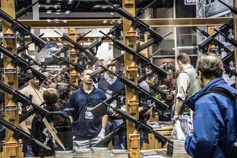 Wall of Assualt Rifles NRA Convention 2014