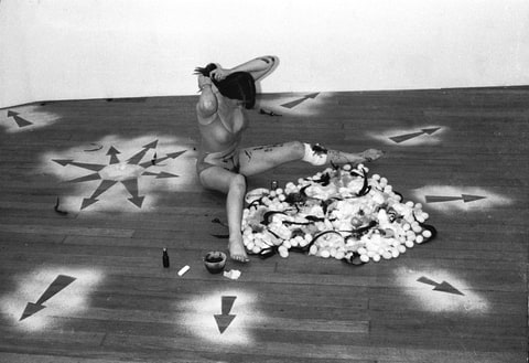 Woman's Roll art action, 1976