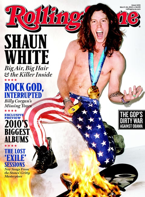 Shaun White on the cover of the March 18th, 2010 issue of Rolling Stone.