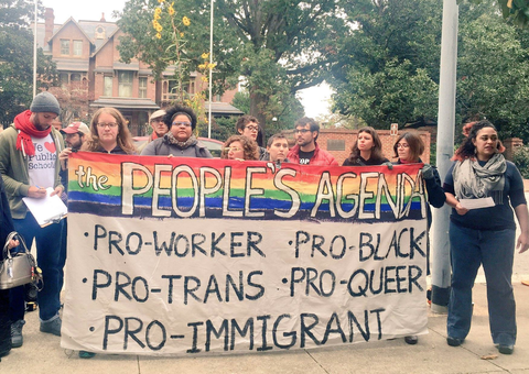 Southerners On New Ground protesters in Raleigh, NC on November 9th, 2016.