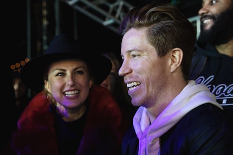 Shaun White and Sarah Barthel of Phantogram at Air+Style in Los Angeles, March 2018.
