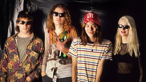 Smashing Pumpkins, Billy Corgan, James Iha, D'arcy Wretzky, Jimmy Chamberlin, Rock Werchter Festival, Werchter, Belgium, 05/07/1992. (Photo by Gie Knaeps/Getty Images)