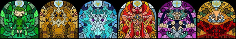 The stained glass windows of the Sages in Wind Waker