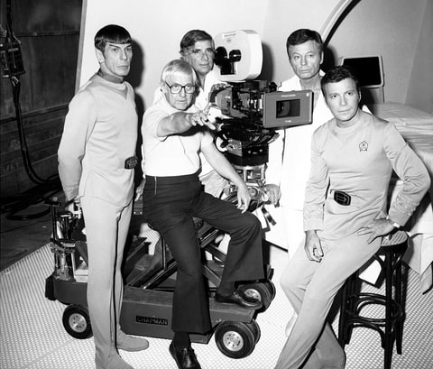 Director Robert Wise, second from left, and the cast of 'Star Treak: The Motion Picture.