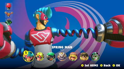 Spring Man was the first character designed for 'Arms'
