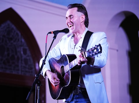 Josh T. Pearson performs onstage at Showcase during SXSW at Austin Convention Center at St David's Historic Sanctuary on March 13, 2018 in Austin, Texas.