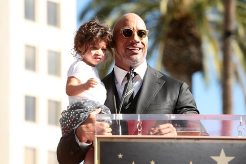 Dwayne Johnson with his daughter Jasmine, as he is honored with Star on the Hollywood Walk of Fame.