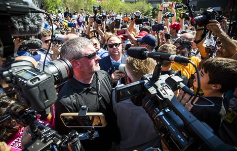 Alex Jones Protesting at outside the Republican National Convention